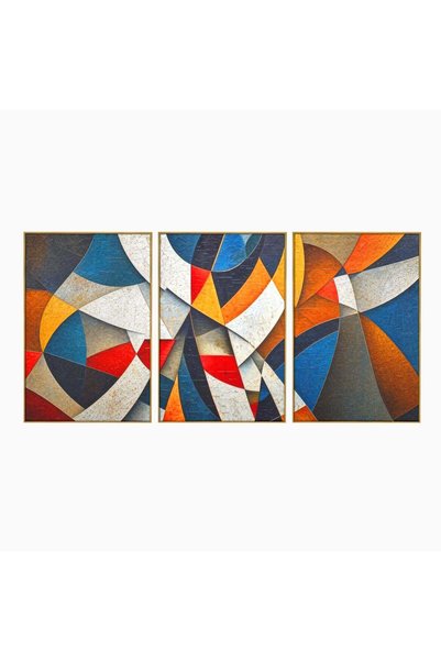 Luxcanva Set 3 Tablouri Canvas Falii de Lumina 150x70 cm (3 x 50x70) cu Rama ...