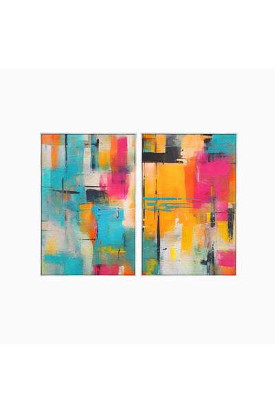 Luxcanva Set 2 Tablouri Canvas Peisaj Abstract 200x150 cm (2 x 100x150) cu Ra...