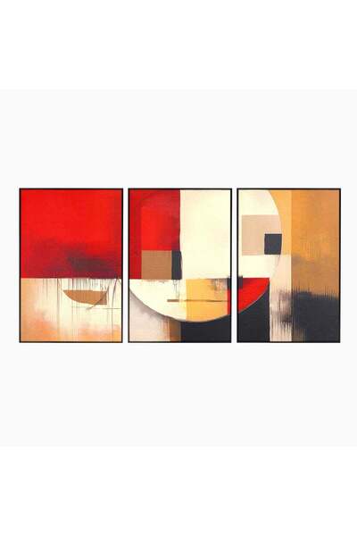Luxcanva Set 3 Tablouri Canvas Stare Abstracta 150x70 cm (3 x 50x70) cu Rama ...