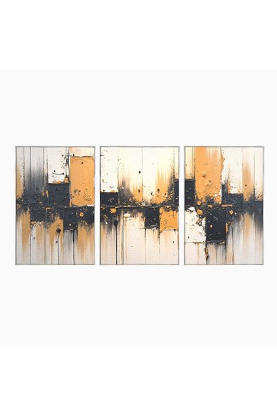 Luxcanva Set 3 Tablouri Canvas Abstractie Eleganta 120x60 cm (3 x 40x60) cu R...