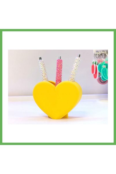 TheGencoo 3D-Printed Shaped Pencil Holder - Desktop Organizer - Yellow GEN01