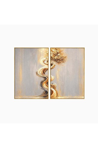 Luxcanva Set 2 Tablouri Canvas Echilibrul Copacului Spiralat 140x100 cm (2 x ...