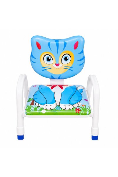 Bareuther Kids Folding Chair with Armrests, Cartoon Cat Design, Sturdy Metal ...