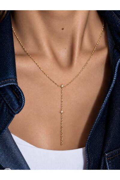 Maius Co. Yıldız Model Elegant Stainless Steel Women's Necklace