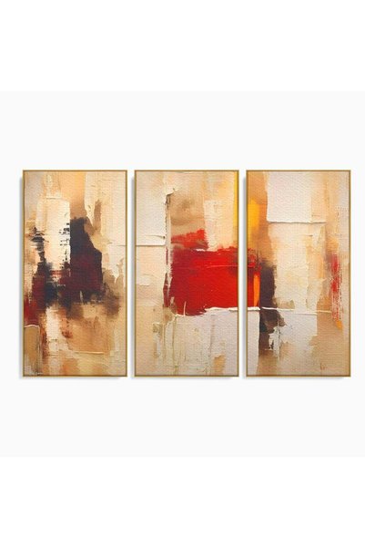 Luxcanva Set 3 Tablouri pe pânză cu imagini abstracte 180x120 cm (3 x 60x120)...