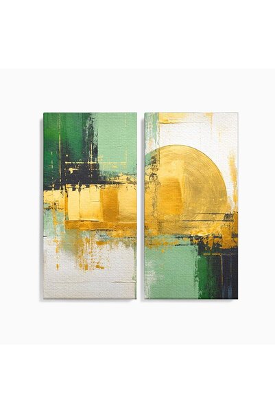 Luxcanva Set 2 Tablouri Canvas Armonie Abstracta 100x100 cm (2 x 50x100) pe S...