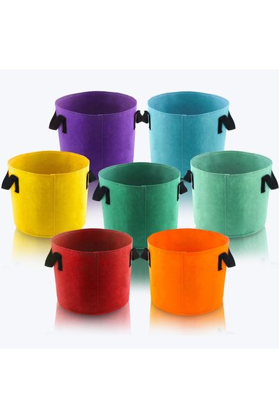 TERRIFI 10 Gallon Grow Bags, 7 Pack Colorful Potato Plant Grow Bag with Handl...