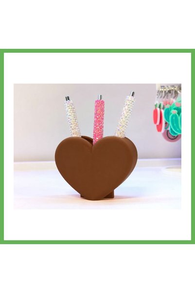 TheGencoo 3D-Printed Shaped Pencil Holder - Desktop Organizer - Brown GEN01