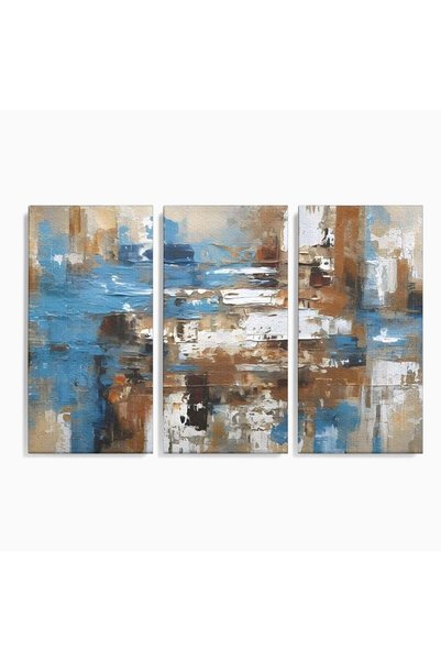 Luxcanva Set 3 Tablouri Canvas Painting Brown 150x100 cm (3 x 50x100) pe Sasi...