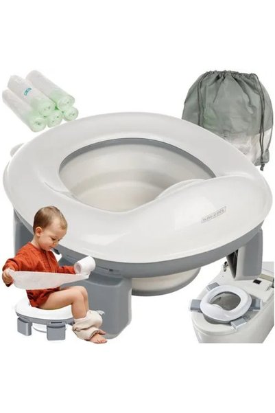 KRUZZEL Olita de calatorie pliabila si portabila pentru copii 2 in 1, reducto...