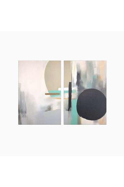 Luxcanva Set 2 Tablouri Canvas Abstract Circular 160x120 cm (2 x 80x120) pe S...