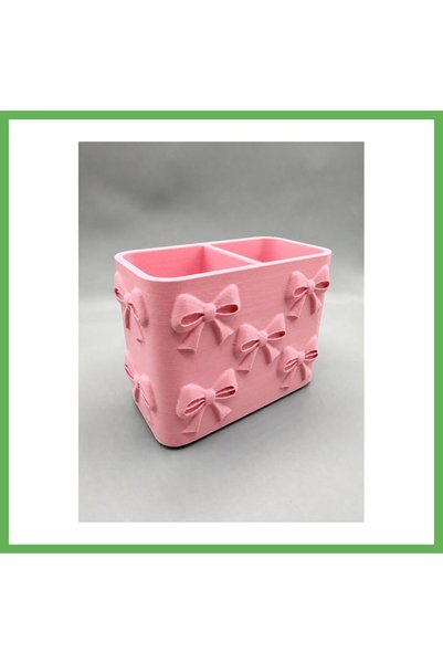 TheGencoo 3D-Printed Bow Detail-Patterned Compartmentalized Pencil Holder - D...