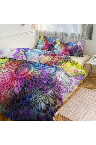 LEADER GLOBAL Comfort Bohemian Decor Duvet Cover Set 3 Pieces, Soft Bedding
