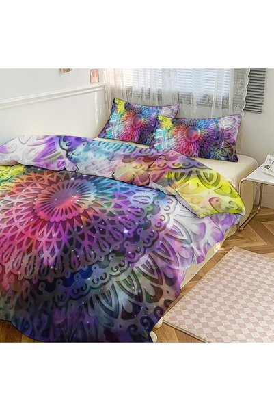 LEADER GLOBAL Comfort Bohemian Decor Duvet Cover Set 3 Pieces, Soft Bedding