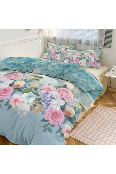 LEADER GLOBAL Simple Elegant Boho Bedding Set 3 Pieces, Soft Household Duvet Set