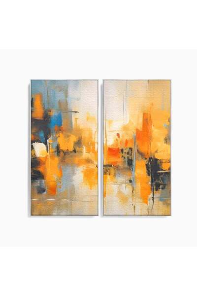 Luxcanva Set 2 Tablouri Canvas Reflexie Colorata 120x120 cm (2 x 60x120) cu R...