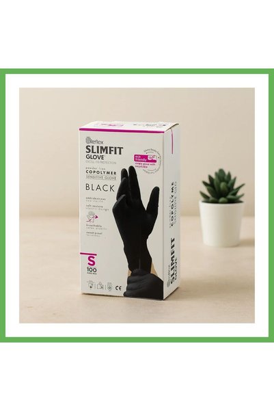 TheGencoo Powder-Free Black Examination Gloves, Size S, Pack of 100, GEN01