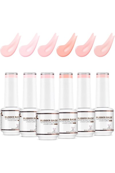 Nicedeco 4 In 1 Rubber Base Gel Set For Nails,Cruelty-free，Vegan，Hema Free Nu...