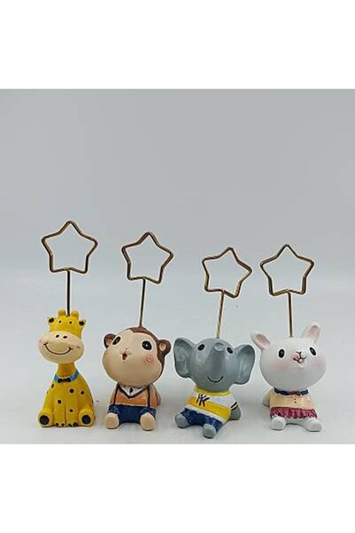 PALTO TASARIM Animal Kingdom 4-Piece Note Holder Set with Figures—Decorative ...