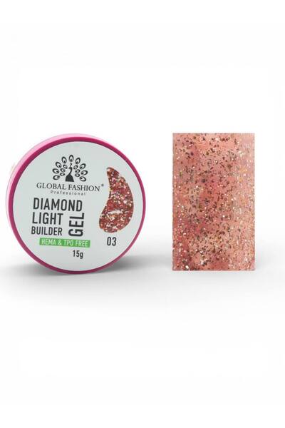 global fashion Τζελ μοντελοποίησης νυχιών 15 γρ. Diamond Light Builder Gel 03