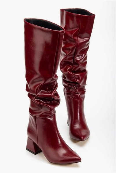 Nur store Çanta Women's Pleated, Everyday, Wrinkled, Patent Leather City Boot...