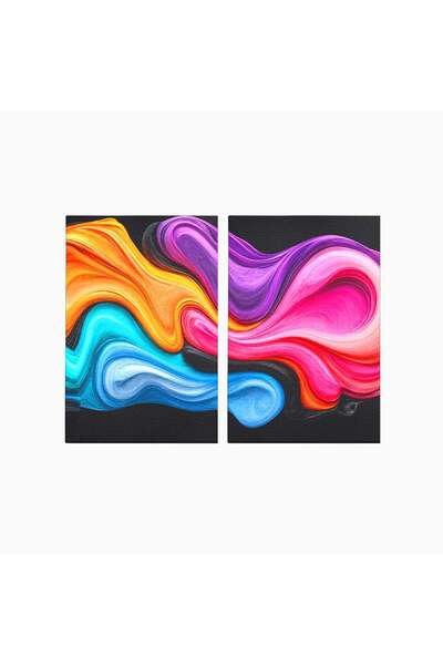 Luxcanva Set 2 Tablouri Canvas Vortexul Culorilor 140x100 cm (2 x 70x100) pe ...