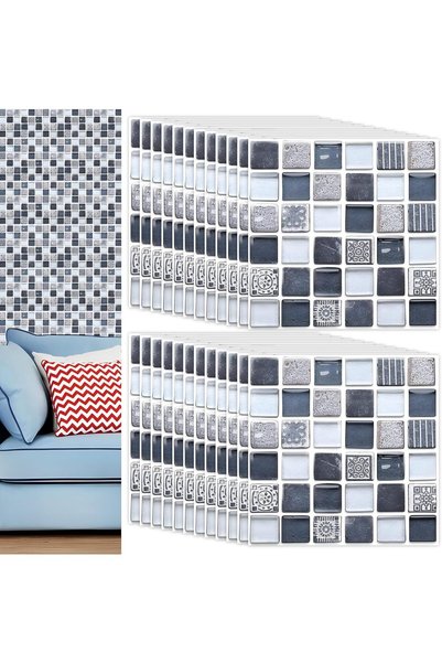 TERRIFI Mosaic Tile Stickers Peel and Stick Backsplash, Waterproof Self Adhes...