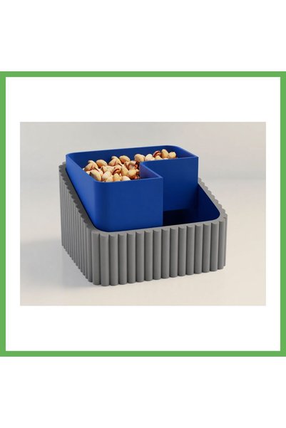 TheGencoo 3D-Printed Pistachio Bowl - Dual-Chamber Shell Separator Serving Bo...