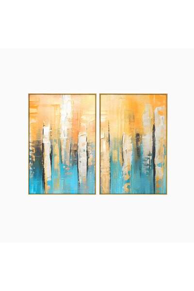 Luxcanva Set 2 Tablouri Canvas Pictura Colorata Abstracta 200x150 cm (2 x 100...