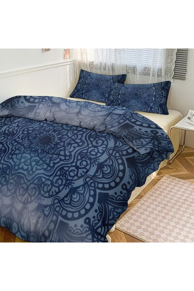 LEADER GLOBAL Stylish Boho 3Pcs Duvet Cover Set, Premium Bedroom Bedding Kit