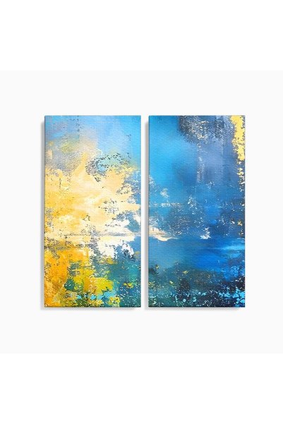 Luxcanva Set 2 Tablouri Canvas Mare Abstracta 140x140 cm (2 x 70x140) pe Sasi...