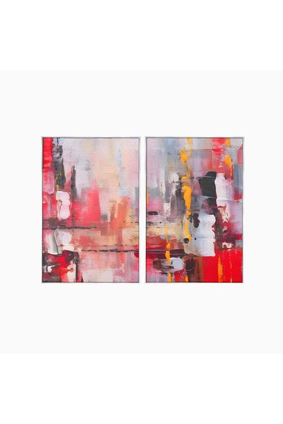 Luxcanva Set 2 Tablouri Canvas Relaxare 160x120 cm (2 x 80x120) cu Rama Argin...