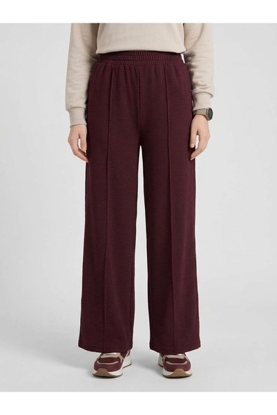 Lunsera Store Piped Piqué Pants—Burgundy
