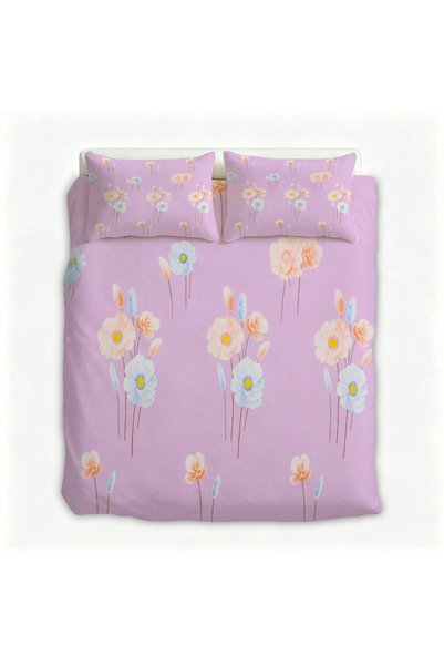 LEADER GLOBAL Flannel 3Pcs Bedding Set, Boho Decor for Master & Guest Bedroom