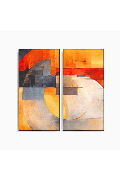 Luxcanva Set 2 Tablouri Canvas Geometrii solare 140x140 cm (2 x 70x140) cu Ra...