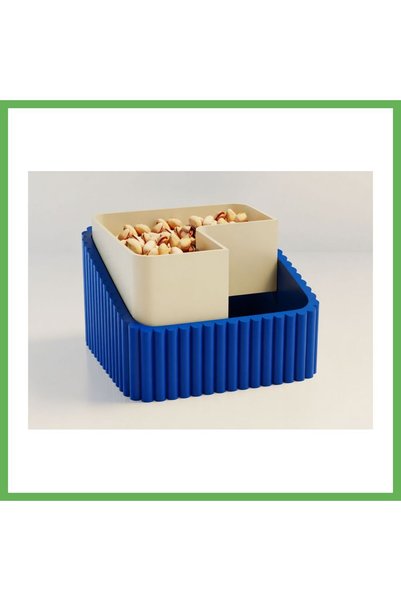 TheGencoo 3D-Printed Pistachio Bowl - Dual-Chamber Shell Separator Serving Bo...
