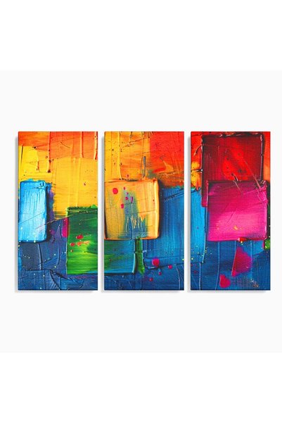 Luxcanva Set 3 Tablouri Canvas Blocuri de lumina 210x140 cm (3 x 70x140) pe S...