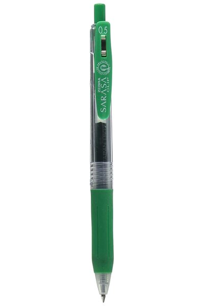Zebra Pen قلم جل زيبرا JJ15-G، 0.5، مشبك ساراسا، أخضر