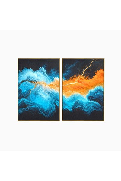 Luxcanva Set 2 Tablouri Canvas Furtuna Elementelor 200x150 cm (2 x 100x150) c...