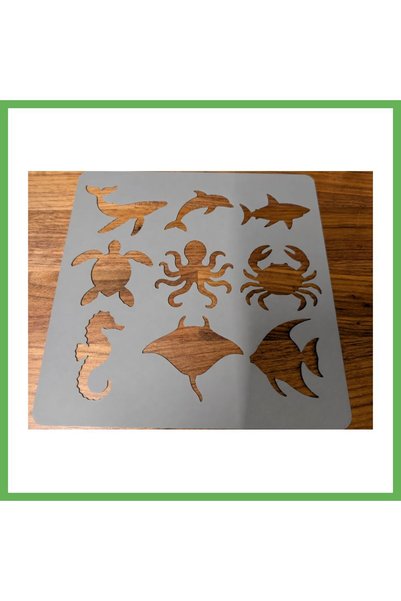 TheGencoo 3D-Printed Marine Animals Drawing Template - Multiple Design Templa...