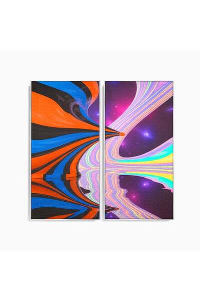 Luxcanva Set 2 Tablouri Canvas Universul Curcubeu 140x140 cm (2 x 70x140) cu ...