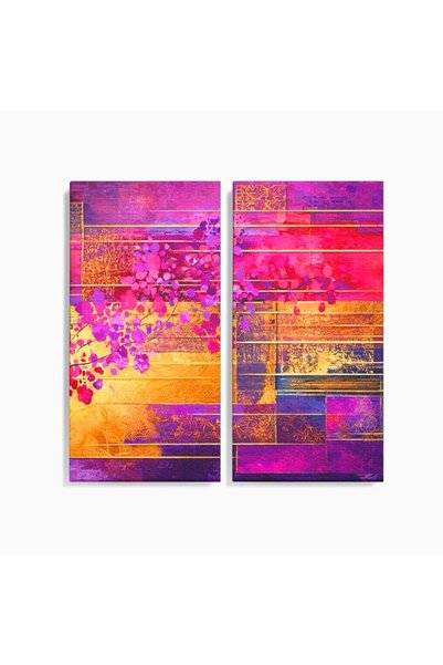 Luxcanva Set 2 Tablouri Canvas Gradina dintre linii 140x140 cm (2 x 70x140) p...