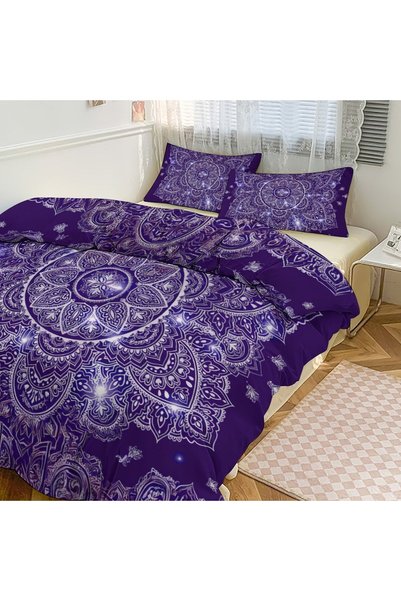 LEADER GLOBAL Comfortable Bohemian 3Pcs Bedding Set, Beautiful Duvet Cover Set
