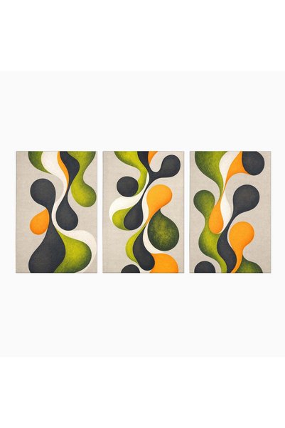 Luxcanva Set 3 Tablouri Canvas Forme Abstracte Organice 300x150 cm (3 x 100x1...
