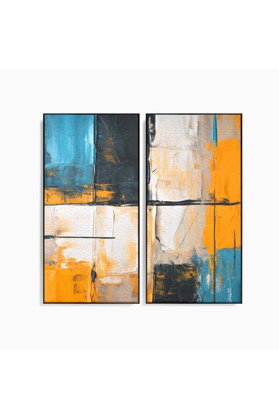 Luxcanva Set 2 Tablouri Canvas Spatii care tac 100x100 cm (2 x 50x100) cu Ram...