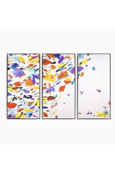 Luxcanva Set 3 Tablouri Canvas Frunze Cazatoare 210x140 cm (3 x 70x140) cu Ra...
