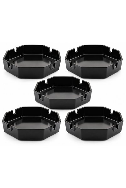 TRK Plastik TRKPlastik Round Plastic Ashtrays, Set of 5