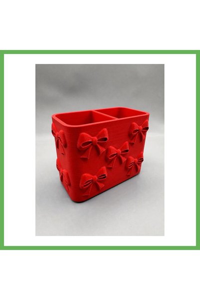 TheGencoo 3D-Printed Bow Detail-Patterned Compartmentalized Pencil Holder - D...