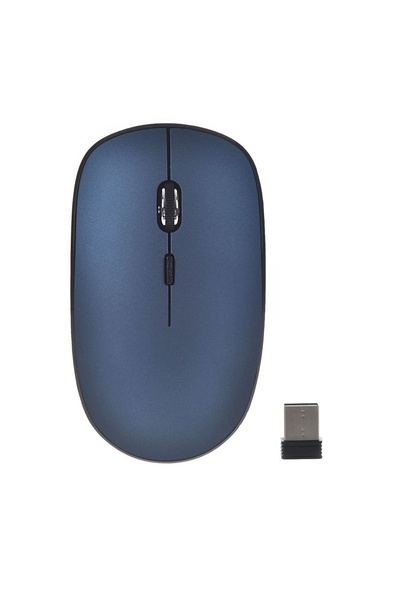 JMB Mouse Wireless Albastru cu Adaptor 2,4 GHz și Funcționare Silențioasă, Id...