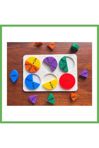 TheGencoo 3D Printing Fractions Teaching Set - Educational Wood-Look Math Puz...